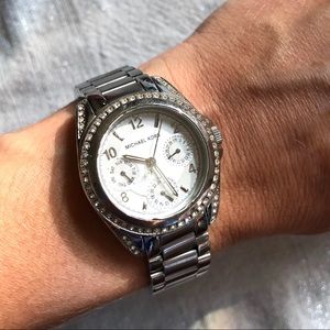 Michael Kors stainless steel crystal bezel